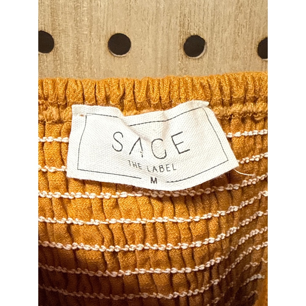 Sage The Label Ruffle Smocked Crop Top LB213067 Womens Medium - Picture 3 of 5